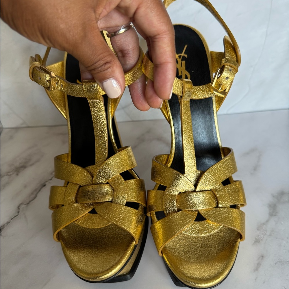 Yves Saint Laurent Gold Tribute Sandal